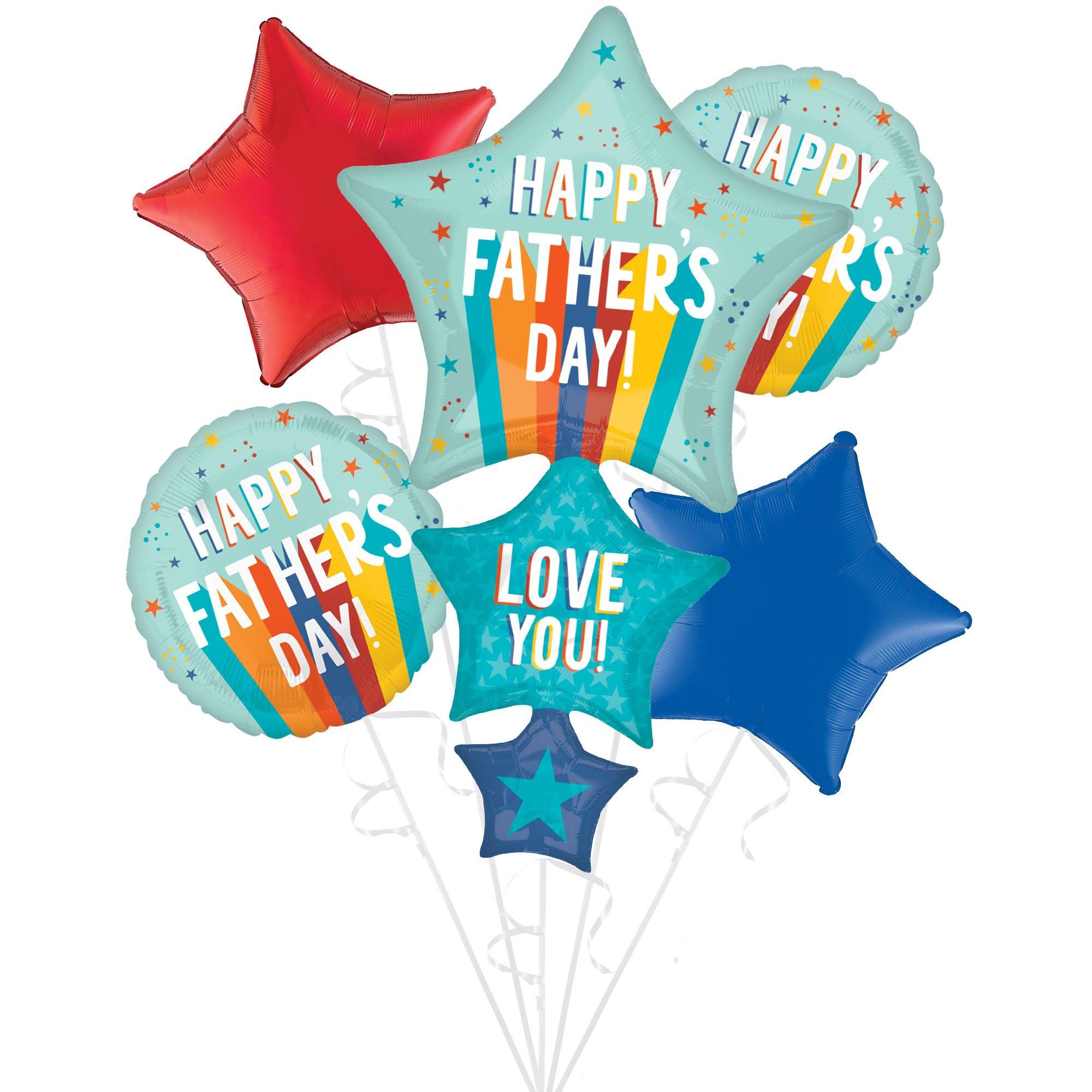 Playful Stripes Father's Day Foil Balloon Bouquet